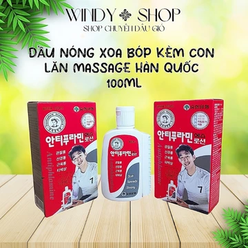 DẦU GIÓ {1 CHAI} DẦU NÓNG XOA BÓP MASSAGE GIẢM ĐAU GÂN CỐT HÀN QUỐC KÈM CON LĂN CHAI 100ml/10ML