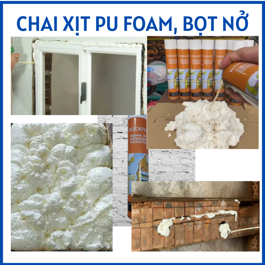 (Chai 750ml) Chai Xịt PU Foam, Keo Bọt Nở Bịt Kín Lổ, Cách Âm Cách ...