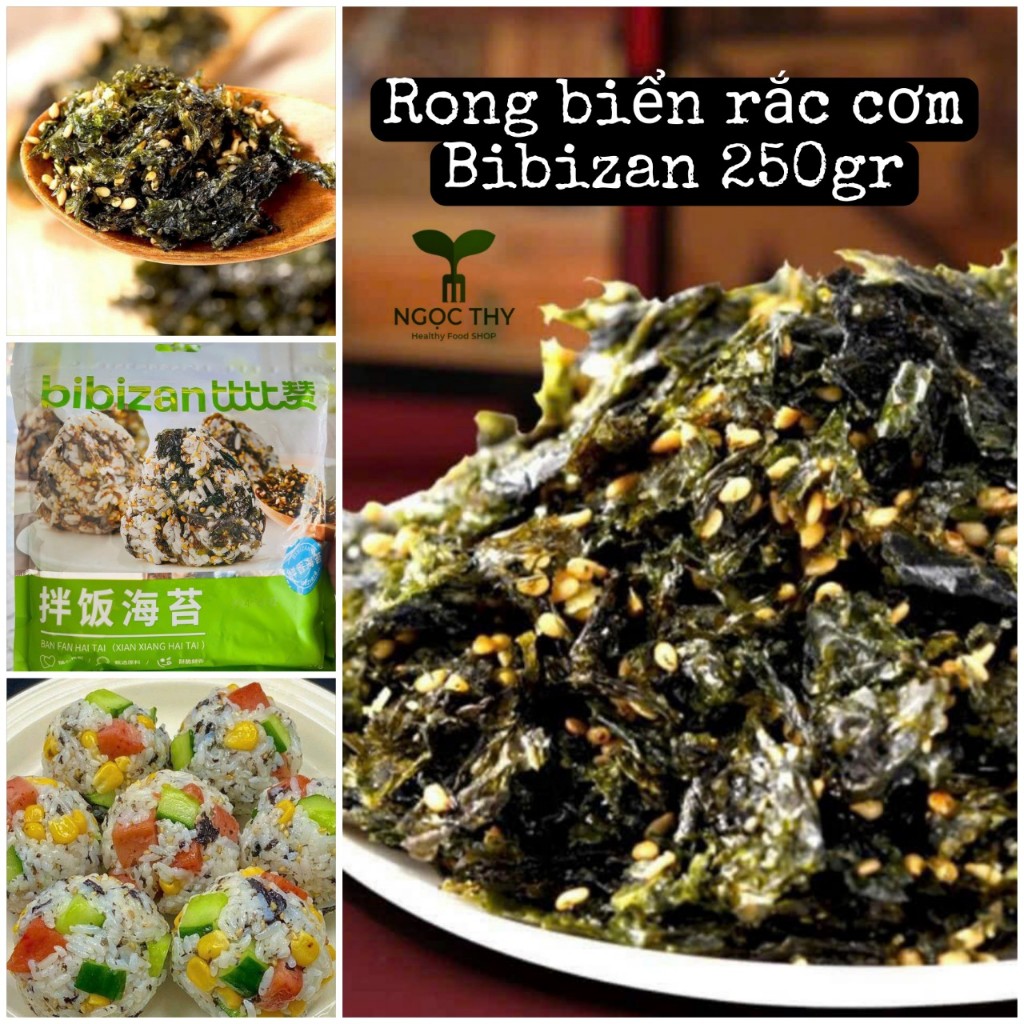 Rong biển rắc cơm, trộn bibimbap cơm nắm ăn snack healthy Bibizan gói ...