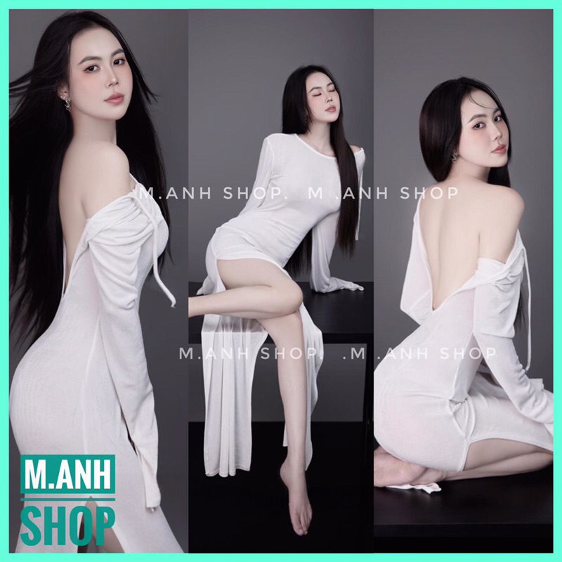 Váy Body Xẻ Đùi Dáng Ôm Chụp Concept Nghệ Thuật Siêu Xinh