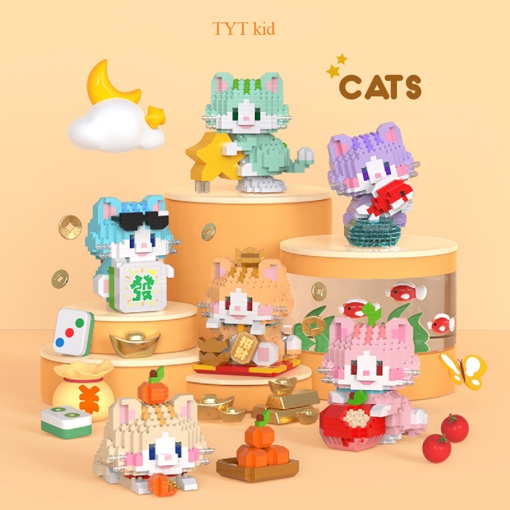 [TYT Bricks.Art] - LUCKY CAT Đồ chơi lắp ráp Khối xây dựng Mèo May Mắn ...