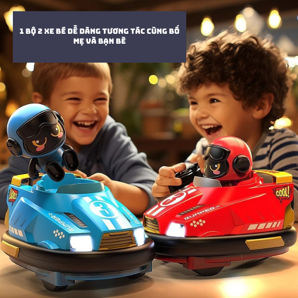 Bộ Đồ Chơi Xe Đụng Go Cart, Kèm Bộ Điều Khiển Từ Xa 2.4 Ghz, Bộ Đồ Chơi Nhóm Cho Các Bé Chơi Chung, Quà Tặng Hot Cho Bé
