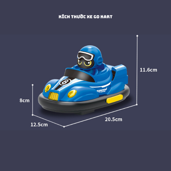 Bộ Đồ Chơi Xe Đụng Go Cart, Kèm Bộ Điều Khiển Từ Xa 2.4 Ghz, Bộ Đồ Chơi Nhóm Cho Các Bé Chơi Chung, Quà Tặng Hot Cho Bé
