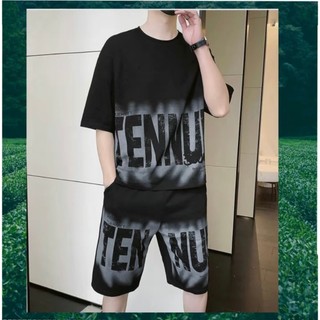 Bộ Nam Hè - Đồ Bộ Nam Ngắn Tay Phối Chữ Loang TENNU Chất Vải Thun Lạnh Thể Thao Cotton Cao Cấp Co Dãn 4 Chiều Cực Chất