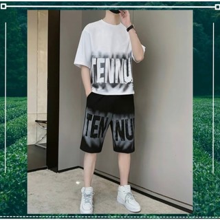 Bộ Nam Hè - Đồ Bộ Nam Ngắn Tay Phối Chữ Loang TENNU Chất Vải Thun Lạnh Thể Thao Cotton Cao Cấp Co Dãn 4 Chiều Cực Chất