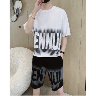 Bộ Nam Hè - Đồ Bộ Nam Ngắn Tay Phối Chữ Loang TENNU Chất Vải Thun Lạnh Thể Thao Cotton Cao Cấp Co Dãn 4 Chiều Cực Chất