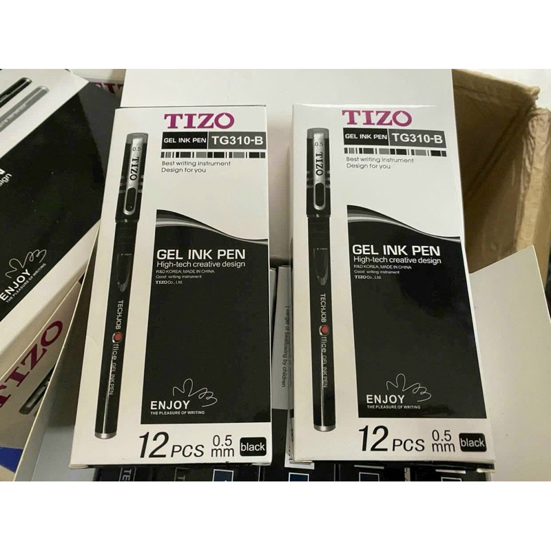 Bút Tizo  hộp 12 bút xanh đen