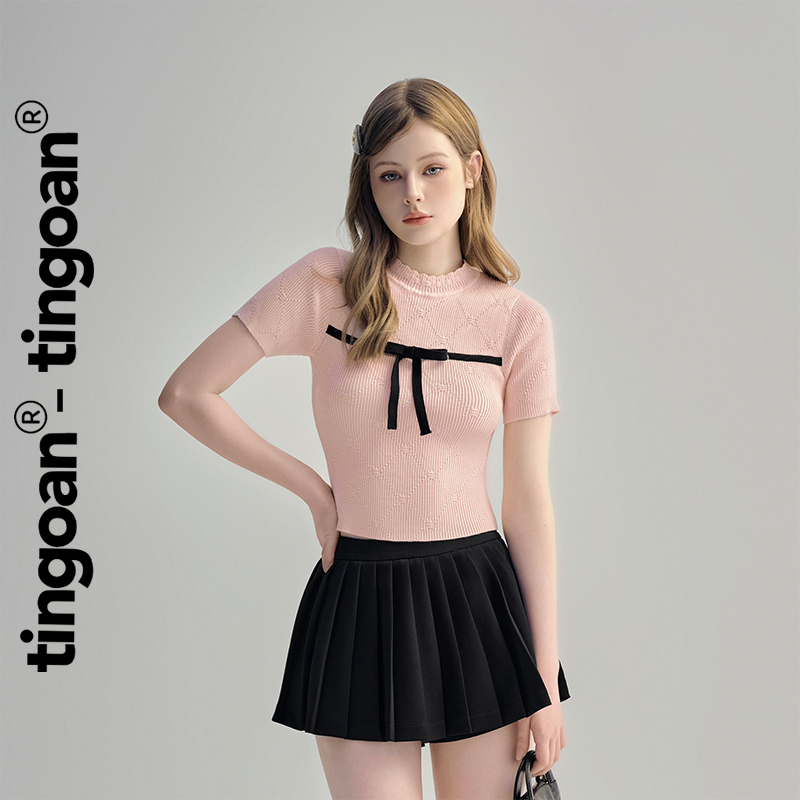 TINGOAN® - Áo len xù hồng ngắn nơ ngang thân TINASHE TOP/PK | Shopee ...