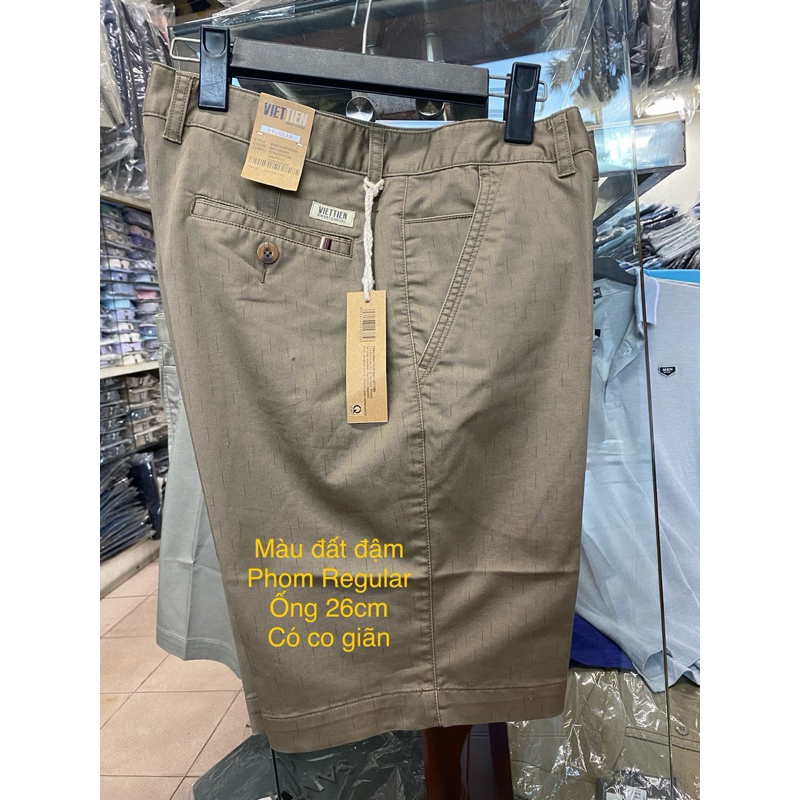Quần Short kaky Việt Tiến chính hãng dáng xuông vải co giãn. | Shopee ...