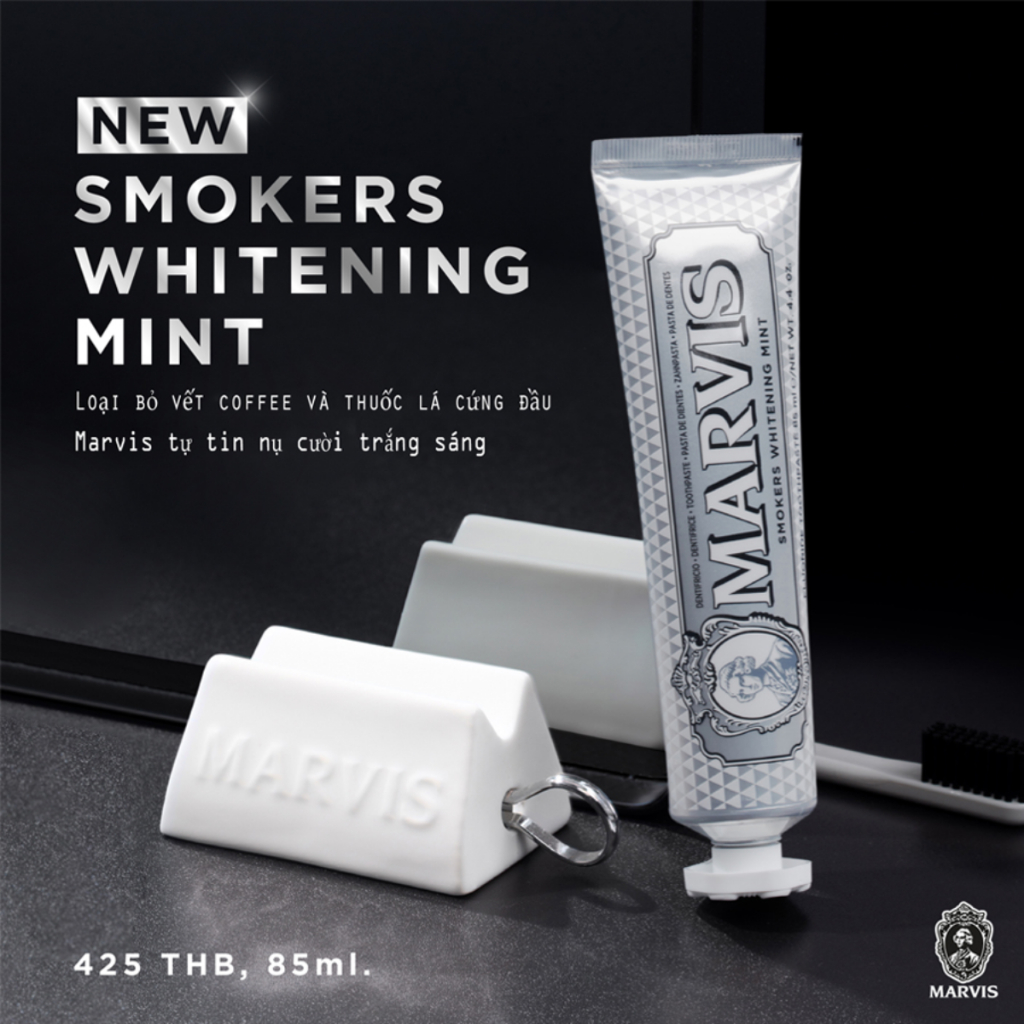 Ảnh Kem Đánh Răng Ý Marvis Smoker Giúp Hỗ Trợ Trắng Răng, Loại Bỏ Mảng Bám,Sach Răng Thơm Miệng 85ml 1