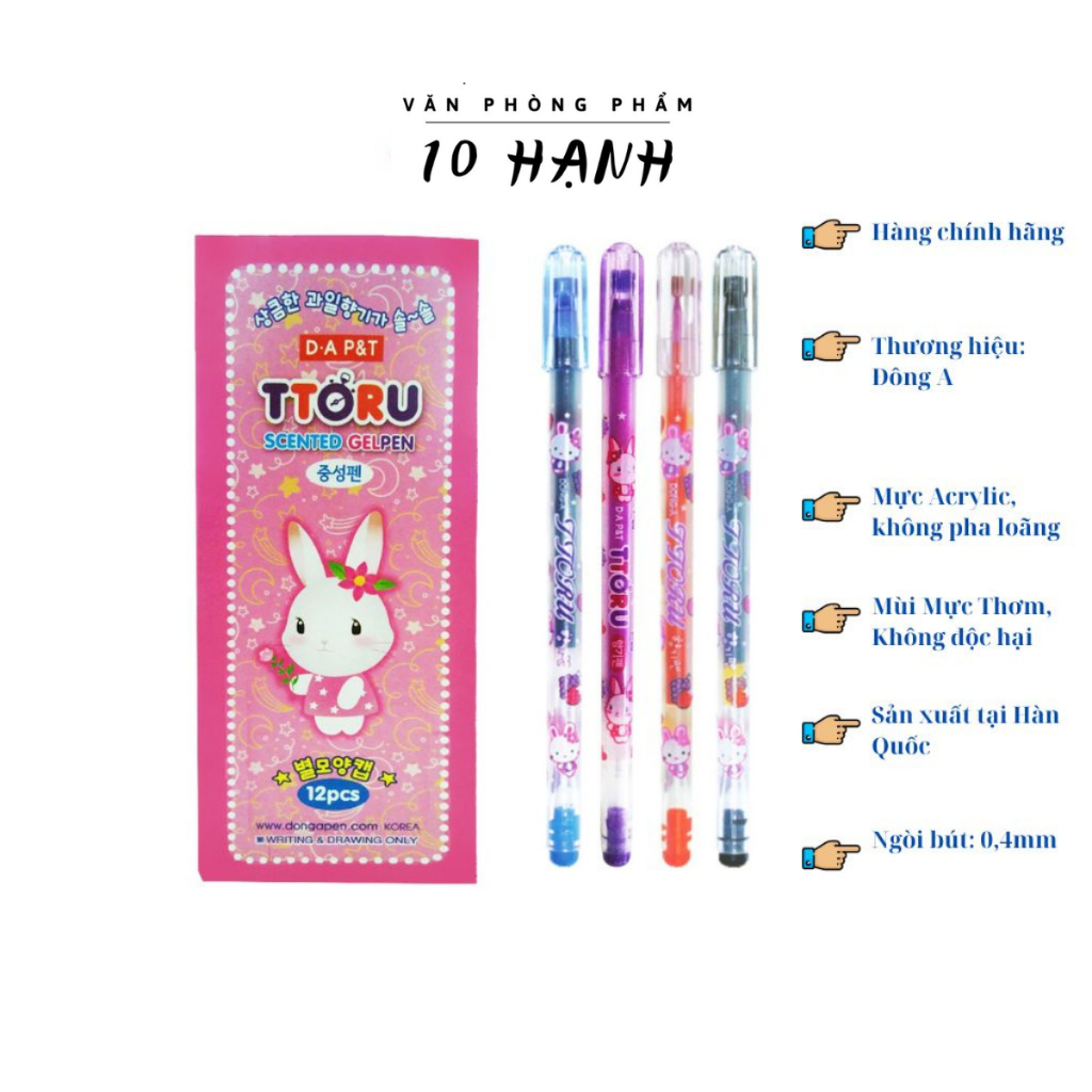 [TTORU] Hộp 12 Cây Bút Viết Mực Nho Thơm Bíc Nước TToru Đông A DA P&T ...