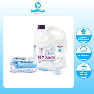 Nước Giặt Xả Có 2 Màu Tím & Xanh Cho Mẹ & Bé MYXEN - Can 3kg