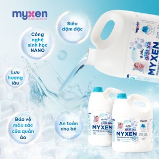 Nước Giặt Xả Có 2 Màu Tím & Xanh Cho Mẹ & Bé MYXEN - Can 3kg