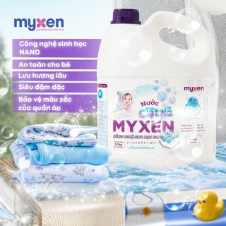Nước Giặt Xả Có 2 Màu Tím & Xanh Cho Mẹ & Bé MYXEN - Can 3kg