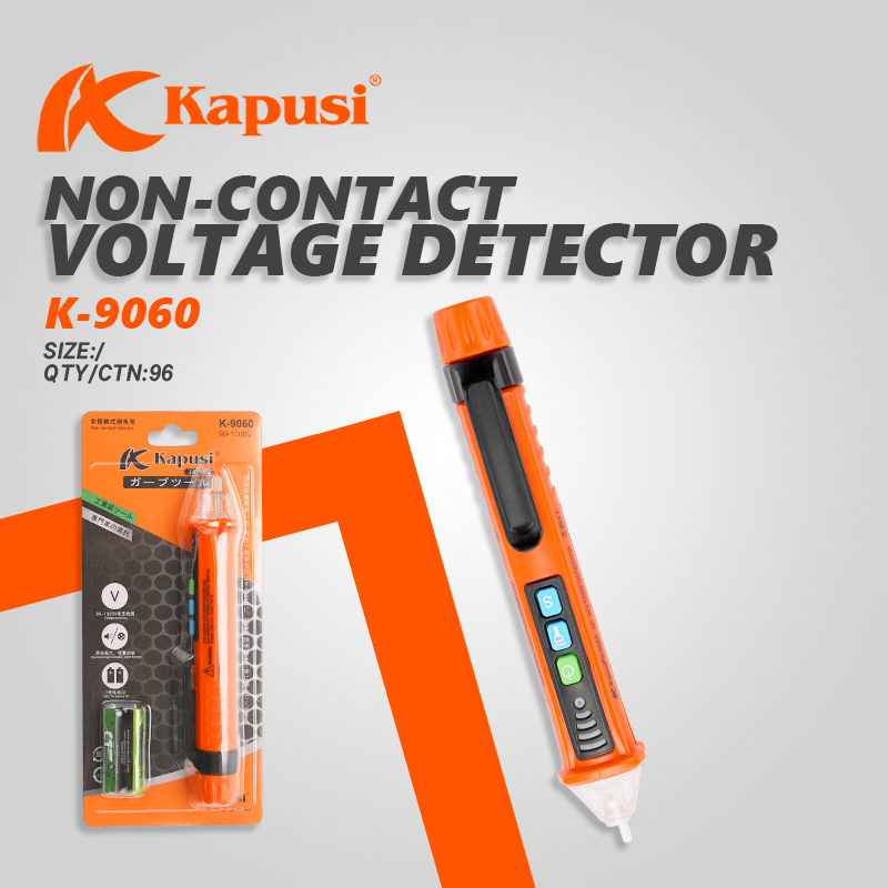 Bút thử điện, dò thông mạch âm tường cảm ứng có đèn KAPUSI K-9060 đo điện áp 90-1000VAC