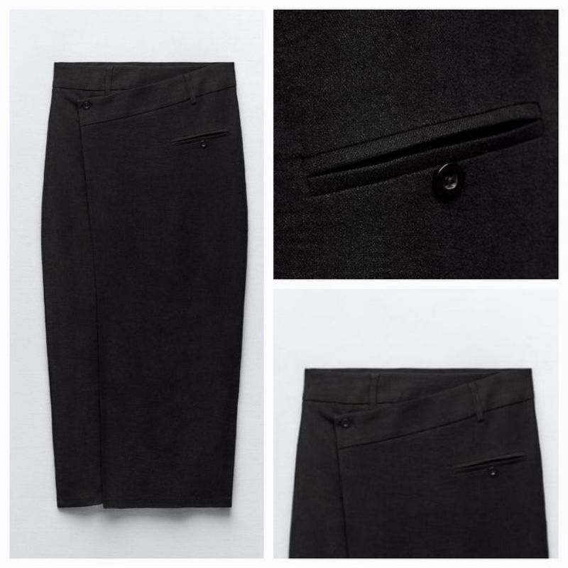 (Sale) Chân váy ZR* midi bút chì vạt chéo bigsize - dư xịn