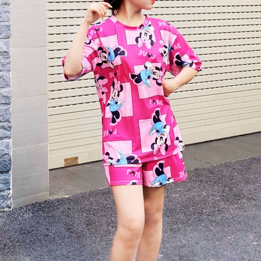 Đồ Bộ Nữ Quần Đùi Bigsize ESHOP Đồ Mặc Nhà Nữ Set Bộ Đùi Dễ Thương Thun Tăm Lạnh Mát Dễ Thương BD669