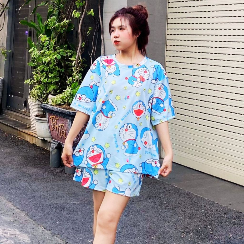 Đồ Bộ Nữ Quần Đùi Bigsize ESHOP Đồ Mặc Nhà Nữ Set Bộ Đùi Dễ Thương Thun Tăm Lạnh Mát Dễ Thương BD669