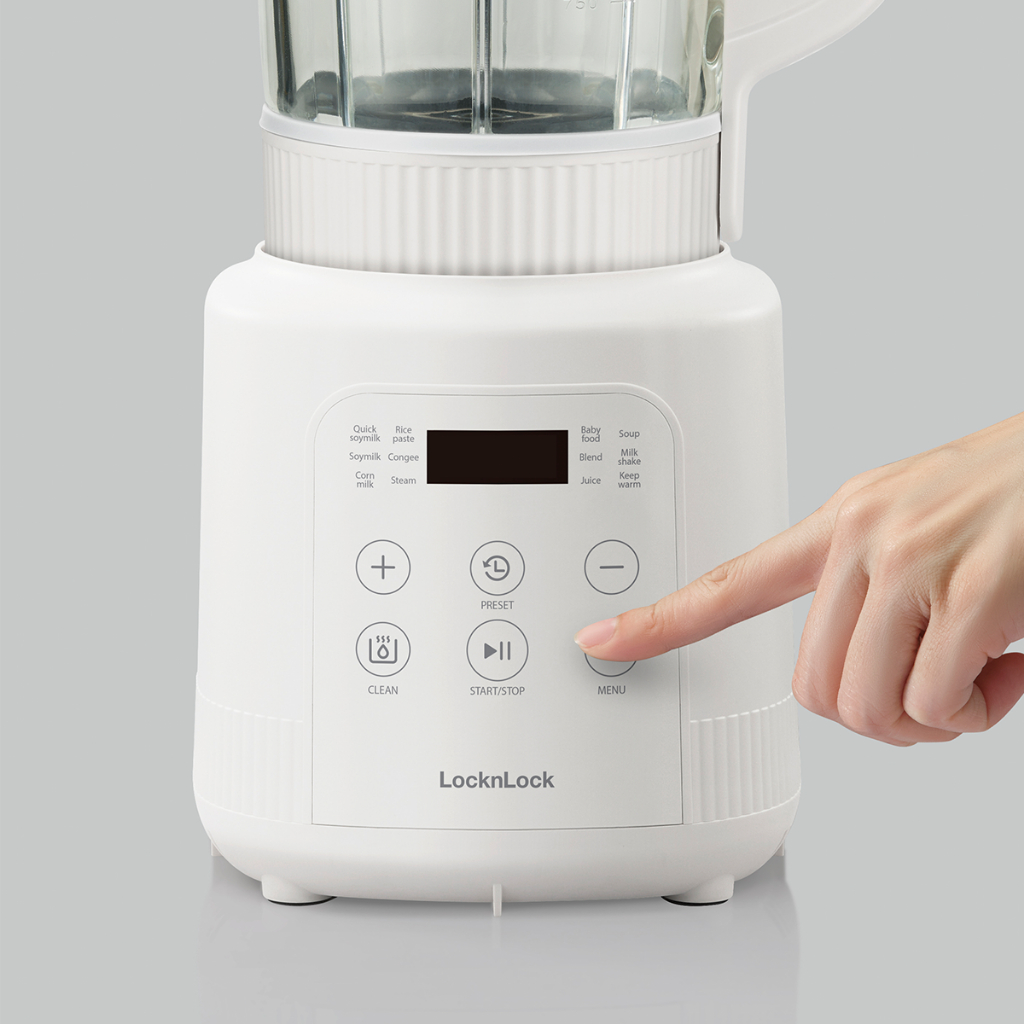Máy làm sữa hạt đa năng 1.75L LocknLock EJM486IVY 800W, cảm ứng, lưỡi dao 8 cánh xay nhuyễn - K-MALL