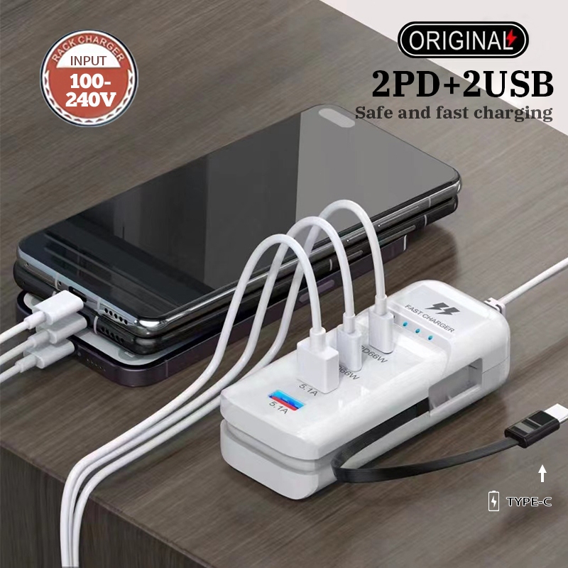 Ổ Cắm Điện Đa Năng,Ổ Sạc Nhanh 5 Cổng USB Type C 66W Ngắt Tự Động Bảo Vệ Thiết Bị An Toàn Tiện Lợi