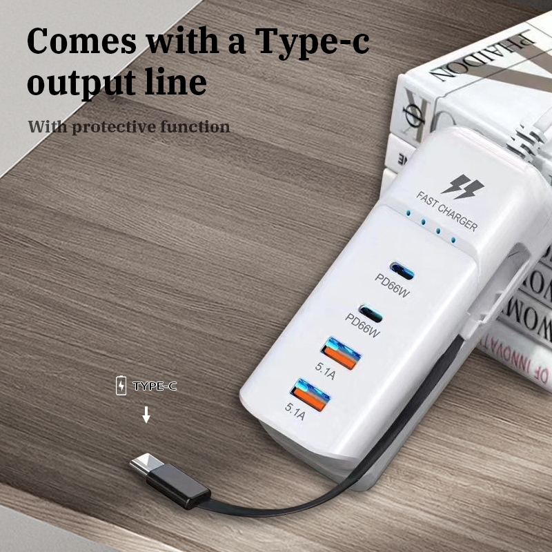 Ổ Cắm Điện Đa Năng,Ổ Sạc Nhanh 5 Cổng USB Type C 66W Ngắt Tự Động Bảo Vệ Thiết Bị An Toàn Tiện Lợi