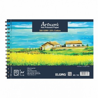 KLONG - Sổ vẽ màu nước cao cấp Artwork Hot Pressed A4+ / A5+ 300GSM 25% cotton 25 tờ MS: 789 ♥ MS: 788 ♥