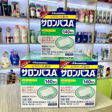 [Date 2029] Cao Dán Giảm Đau Salonpas Hisamitsu Nội Địa Nhật Bản Hộp 140 miếng,bong gân bầm tím vận động nhiều