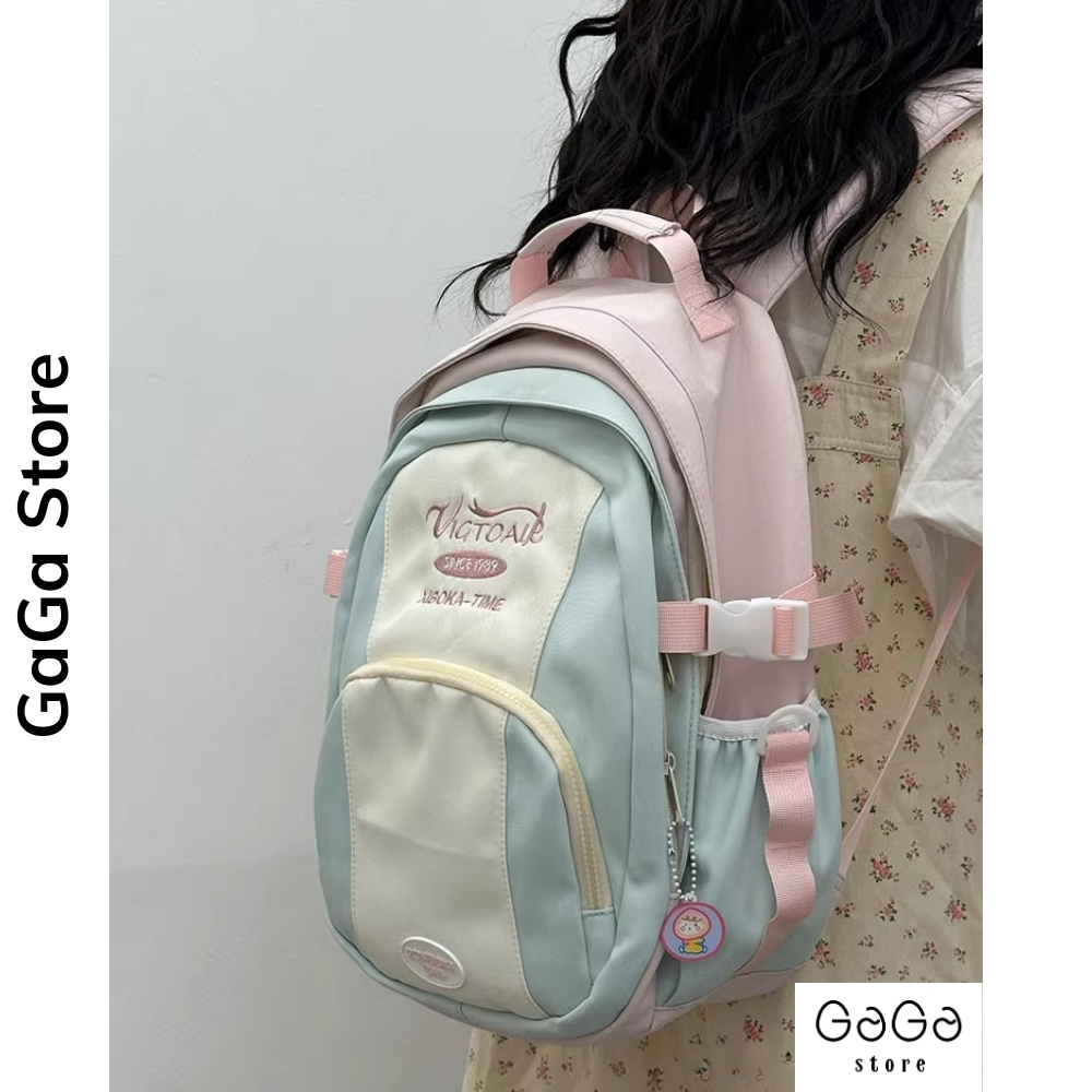 Balo đi học nữ phối màu pastel dễ thương phong cách hàn quốc B694 gagastore