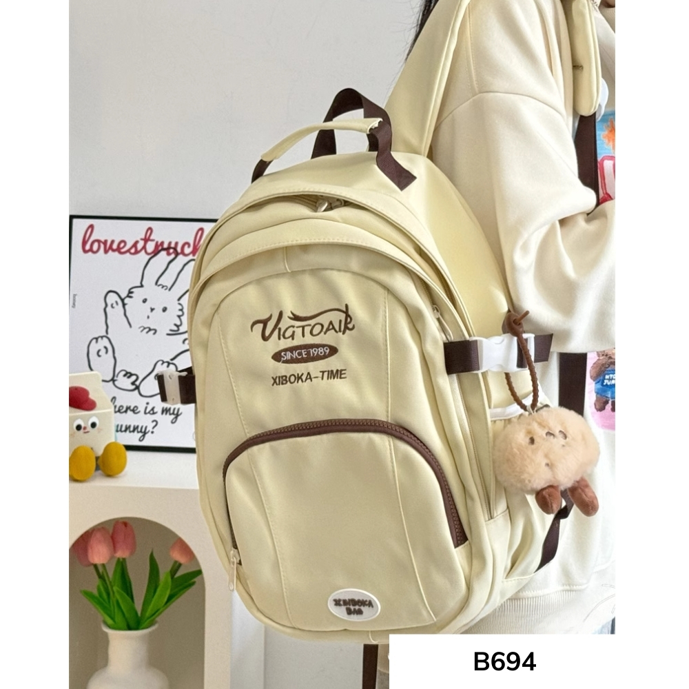 Balo đi học nữ phối màu pastel dễ thương phong cách hàn quốc B694 gagastore