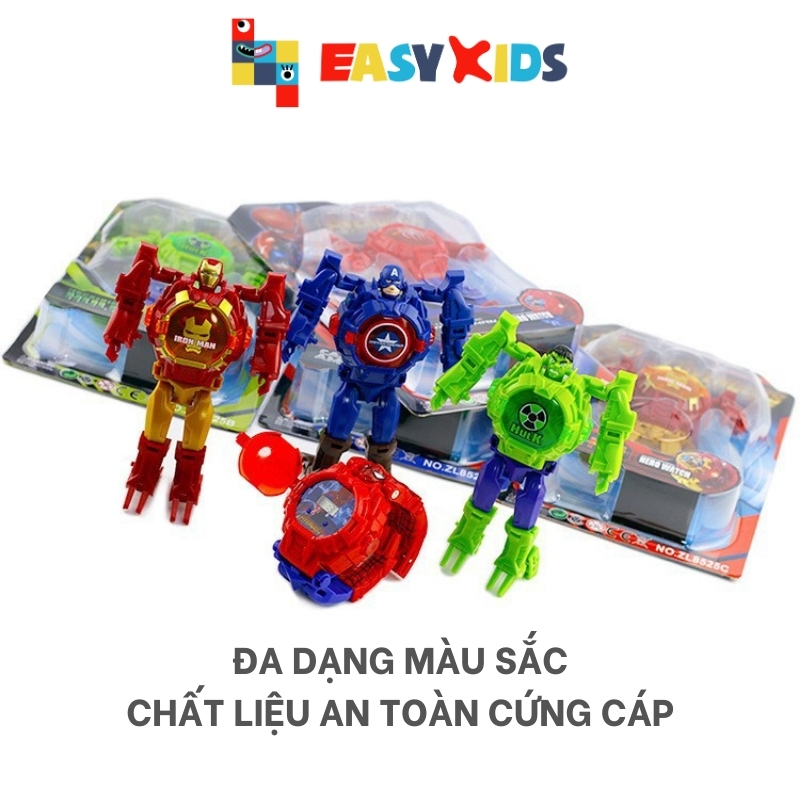 Đồng hồ siêu nhân biến hình robot có chiếu hình spiderman ironman batman hulk kuromi…cho bé trai gái