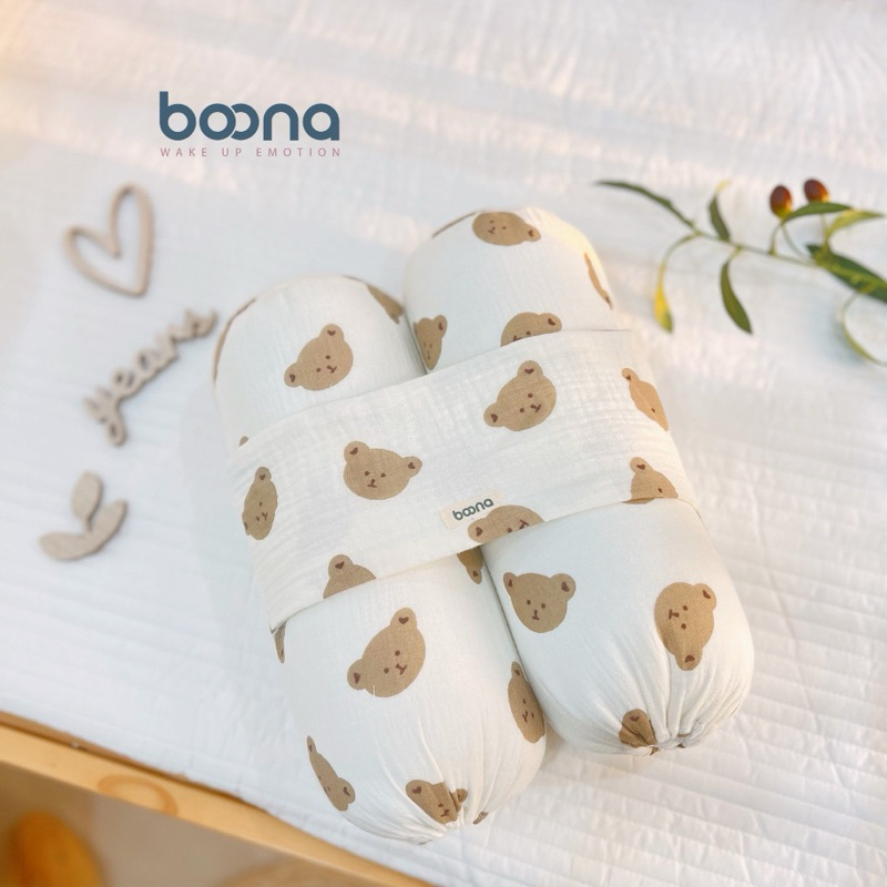 Bộ gối chặn cho bé chất liệu vải sợi tre Muslin cho bé sơ sinh chống giật mình cho bé yêu.