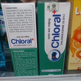 Nước súc miệng Chloral(0,12%) sạch khu.ẩn, thơm miệng