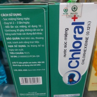 Nước súc miệng Chloral(0,12%) sạch khu.ẩn, thơm miệng