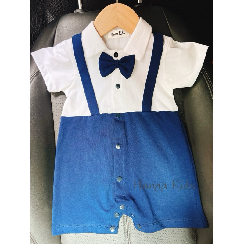 Body công tử cộc tay cotton mềm mịn,thoáng mát.Body cho bé trai dễ thương từ 0 đến 12 tháng.