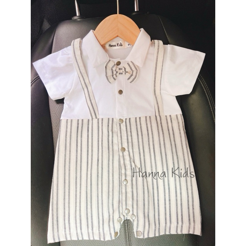 Body công tử cộc tay cotton mềm mịn,thoáng mát.Body cho bé trai dễ thương từ 0 đến 12 tháng.