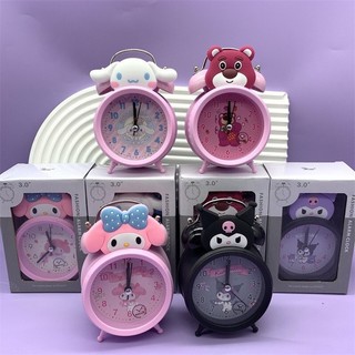 Đồng hồ báo thức để bàn gắn cham sticker xinh xắn.Đồng hồ decor bàn học báo thức