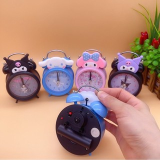 Đồng hồ báo thức để bàn gắn cham sticker xinh xắn.Đồng hồ decor bàn học báo thức
