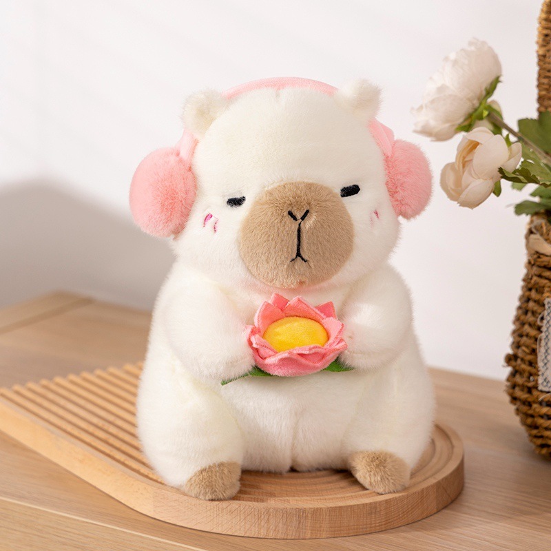 Gấu Bông Tịnh Tâm Chữa Lành Khỉ Ngồi Đài Sen,Capyabra Ôm Sen Quà Tặng Ý Nghĩa Cho Người Thân Mang Lại Cảm Giảm Thư Giãn
