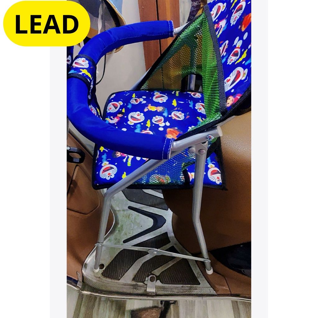 Ghê ngồi xe LEAD an toàn cho bé , ghế ga xếp sắt sơn tĩnh điện , xếp gọn được