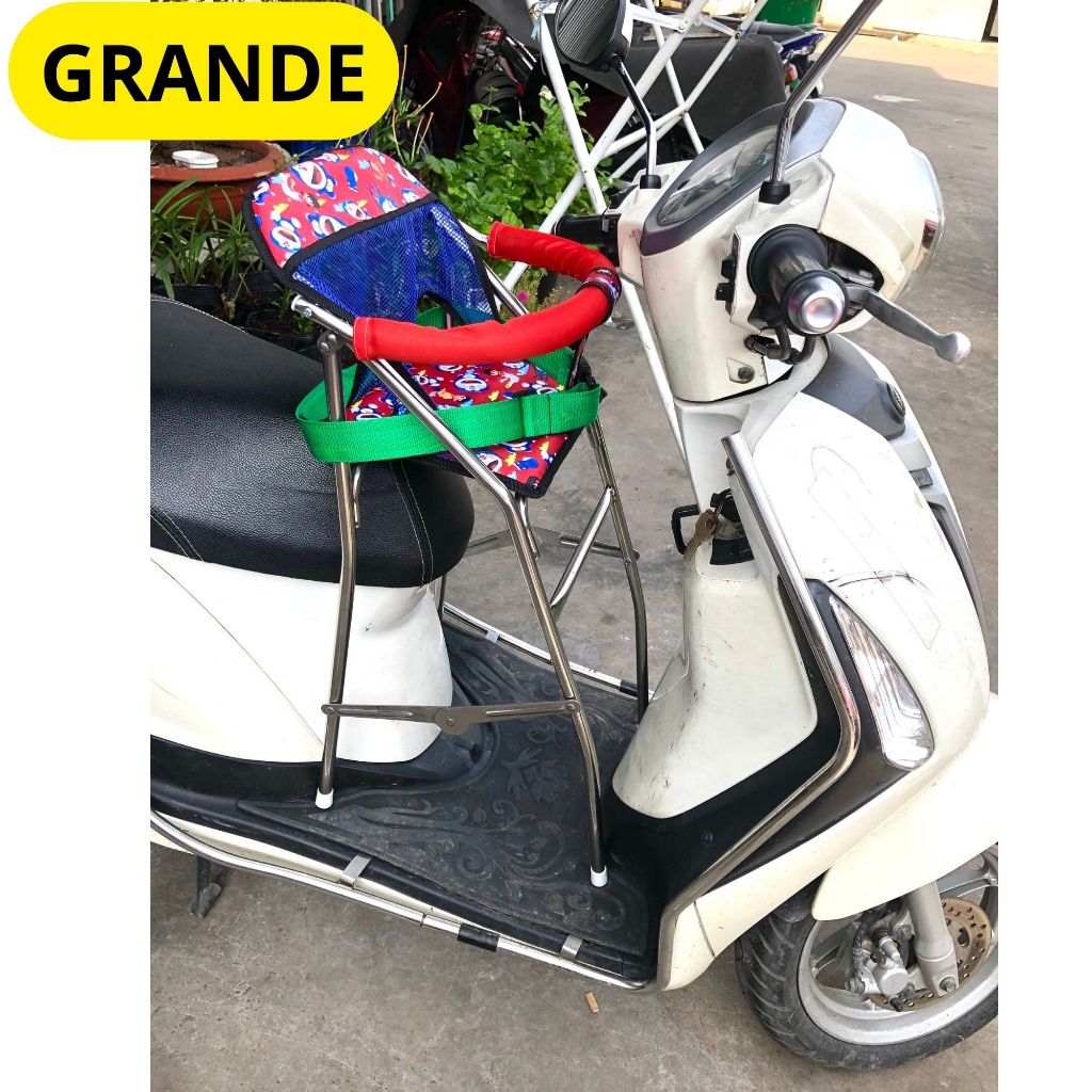 [ INOX + DÂY ] Ghế ngồi xe tay ga an toàn cho bé ( BAO GỒM 1 GHẾ + 1 DÂY ĐAI 100x4cm )