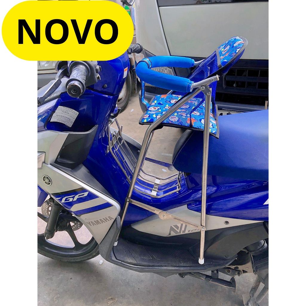 [ INOX + DÂY ] Ghế ngồi xe tay ga an toàn cho bé ( BAO GỒM 1 GHẾ + 1 DÂY ĐAI 100x4cm )