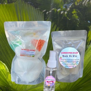 Combo rửa chén 10l + xả vải 10l (160g) + xịt thơm 50ml