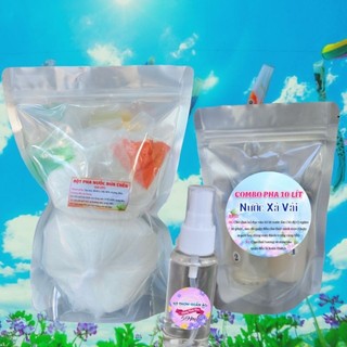 Combo rửa chén 10l + xả vải 10l (160g) + xịt thơm 50ml