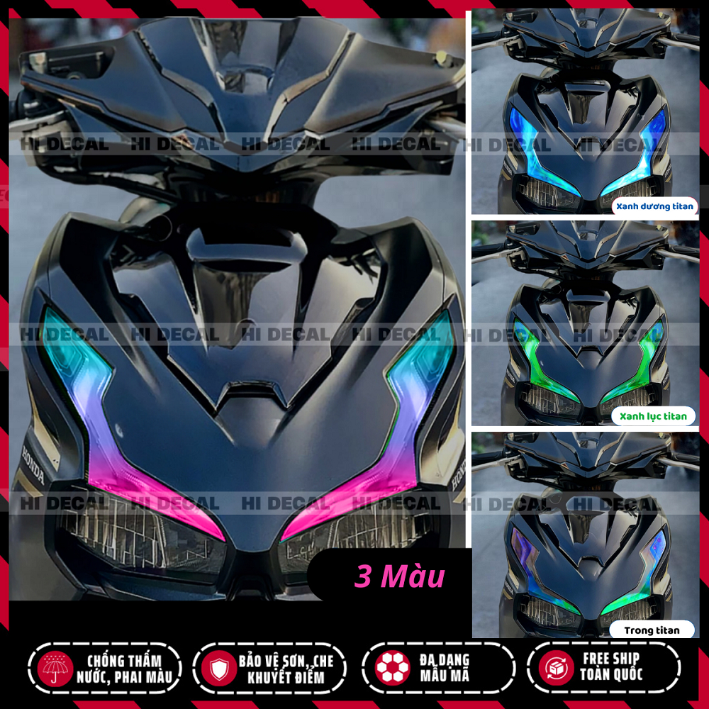 [1 Cặp] Tem decal dán demi AirBlade 2020 2021 2022 2023 2024 2025, Tem dán đèn xi nhan đổi màu AB