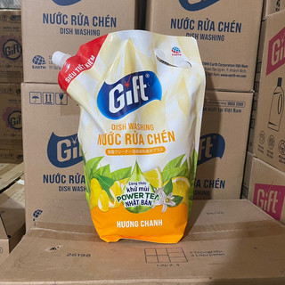 Túi Nước Rửa Chén Gift 3.6kg Hương Chanh Tự Nhiên, Sạch Bóng Dầu Mỡ, Tiết Kiệm Cho Gia Đình Nhà Hàng