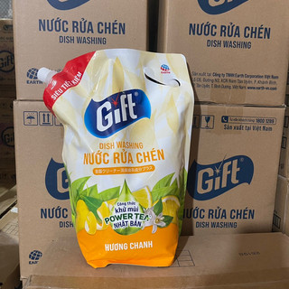 Túi Nước Rửa Chén Gift 3.6kg Hương Chanh Tự Nhiên, Sạch Bóng Dầu Mỡ, Tiết Kiệm Cho Gia Đình Nhà Hàng