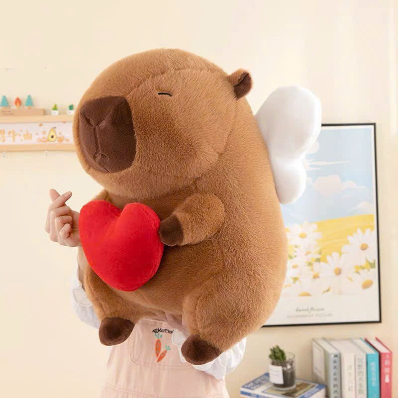 Capybara Có Cánh Gấu Bông Capybara Ôm Trái Tim Capybara Cánh Thiên Thần Dễ Thương Món Quà Đáng Yêu Cho Mọi Lứa Tuổi