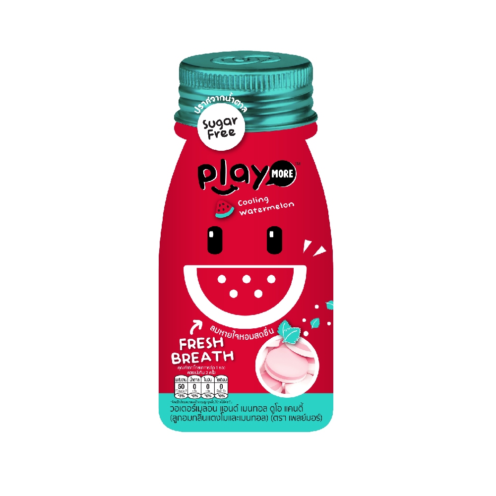 Ảnh kẹo ngậm the Playmore Thái Lan gói 12g vị dưa hấu 4