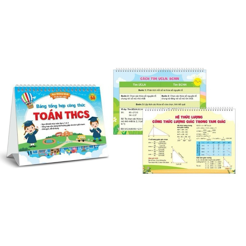 Ảnh Sách - Bộ lịch BẢNG TỔNG HỢP CÔNG THỨC TOÁN  TRUNG HỌC CƠ SỞ (Phiên bản 5.0) 3