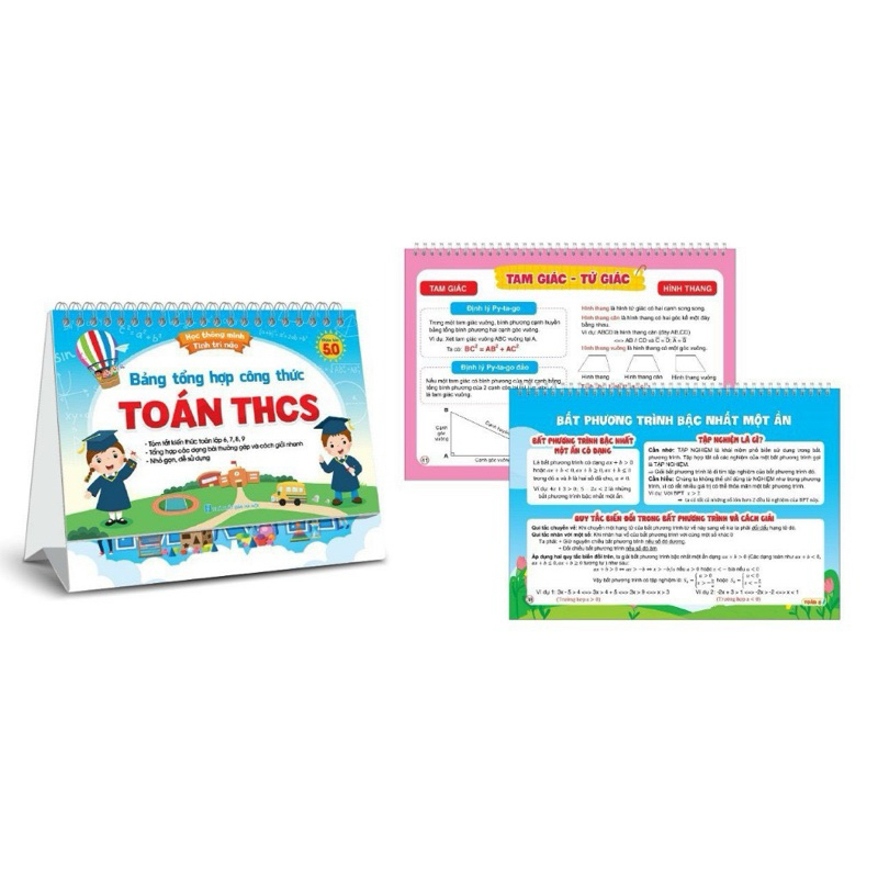 Ảnh Sách - Bộ lịch BẢNG TỔNG HỢP CÔNG THỨC TOÁN  TRUNG HỌC CƠ SỞ (Phiên bản 5.0) 2